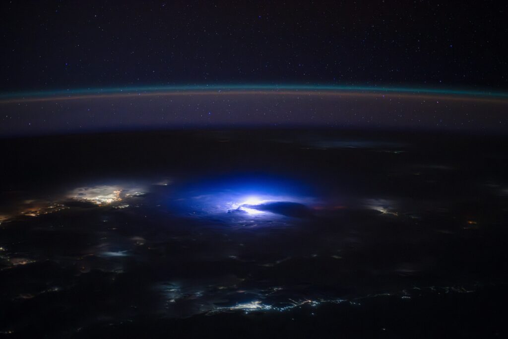 Lightning at night over India